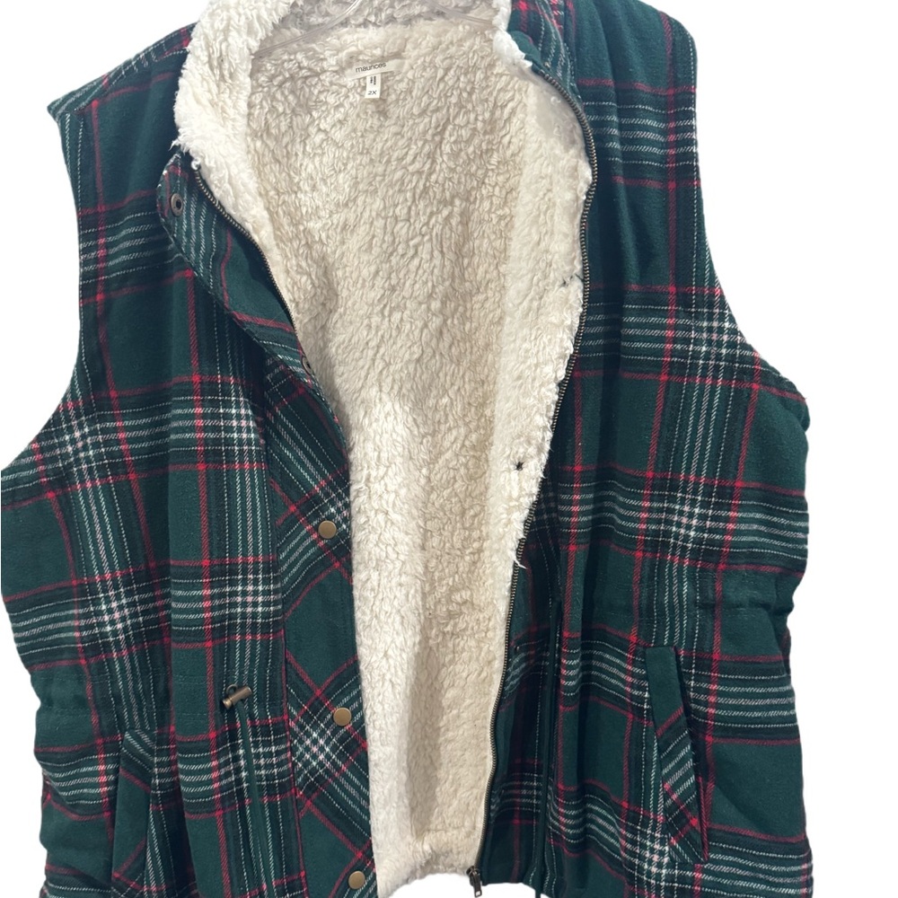 Plaid Sherpa-Lined Vest